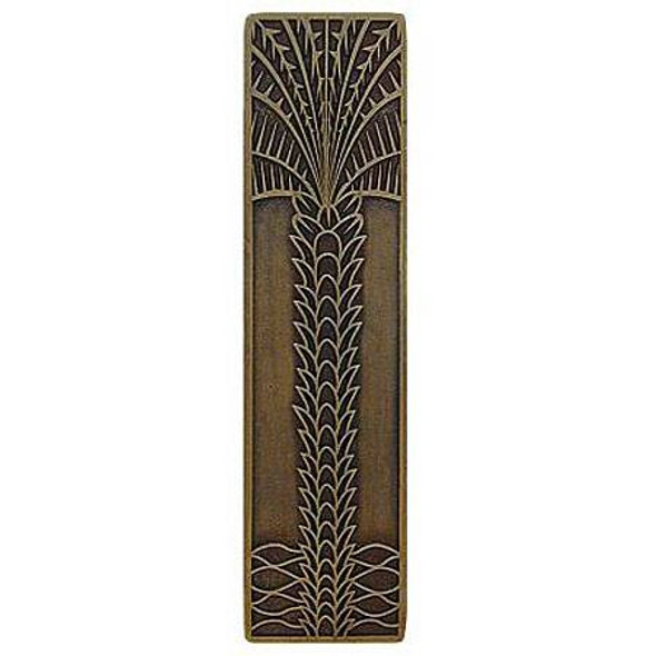 3" CTC Royal Palm Vertical Pull - Antique Brass