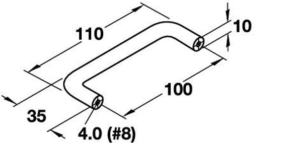 100mm CTC Hewi Ployamide Wire Handle - White