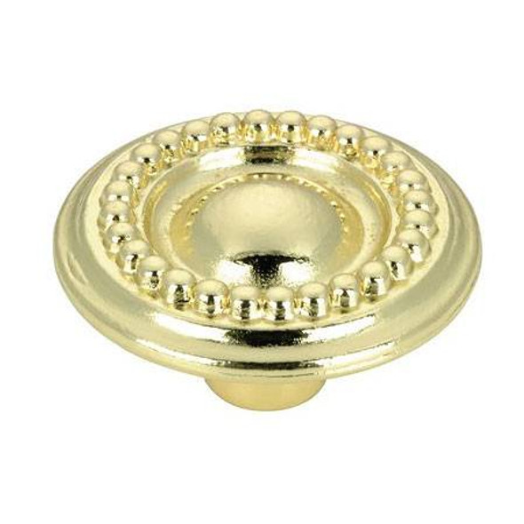 39mm Dia. Ornate Dotted Decorative Village Knob - Brass