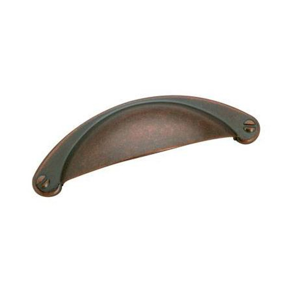 64mm CTC Classic Village Expression Brass Cup Pull - Antique Copper