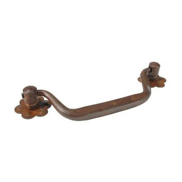 120mm CTC Forged Iron Flower Plate Drop Pull - Rust