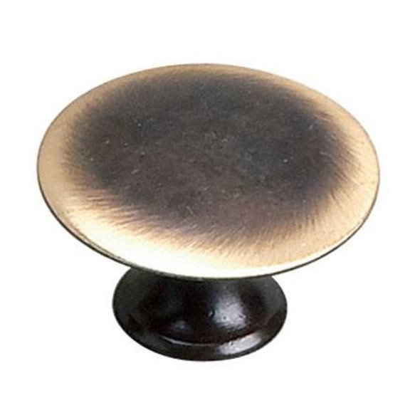 35mm Dia. Povera Inspiration Collection Flat Round Knob - Satin Bronze