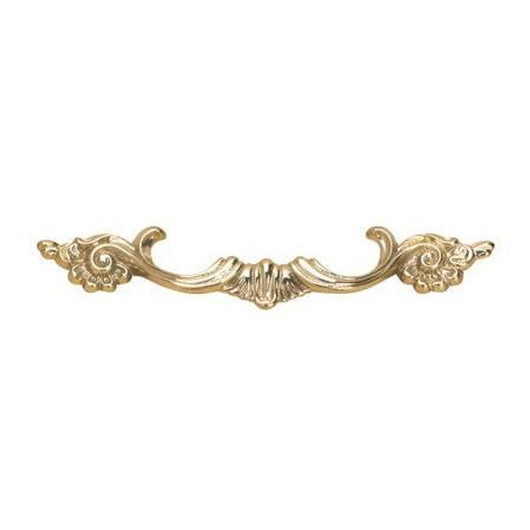 96mm CTC Ornate Louis XV Cabinet Pull - Brass