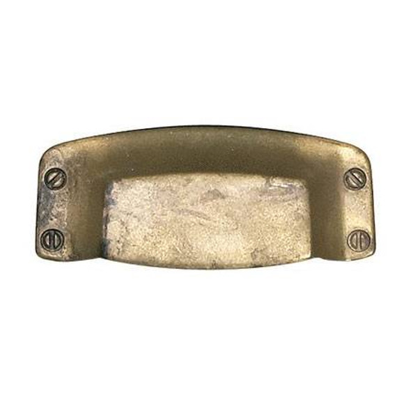 32mm CTC Rectangular Brass Cup Pull - Oxidized Brass