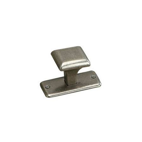 25mm Square Zen Garden Knob and Plate - Faux Iron