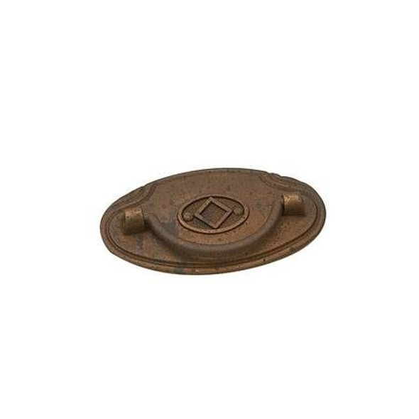 64mm CTC Classic Inspiration Art Deco Style Rustic Pull with Plate - Spotted Bronze