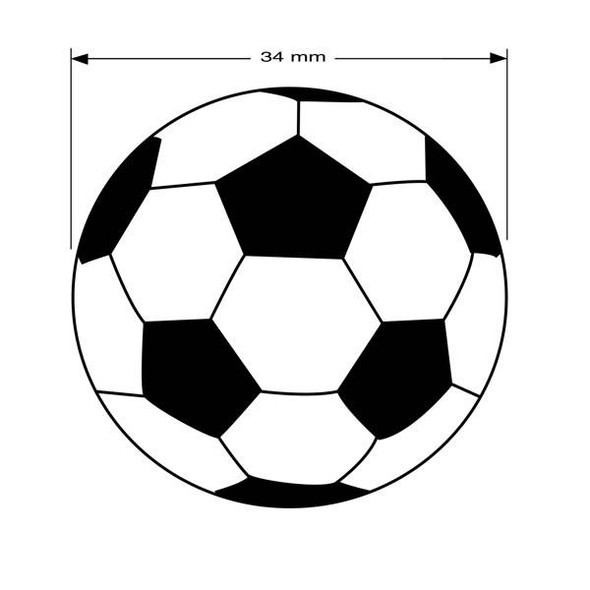 34mm Dia. Eclectic Expression Soccer Ball Round Knob - Pattern