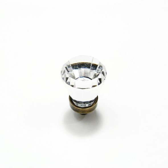 19mm Dia. Murano Crystal Round Tapered Knob - Antique English