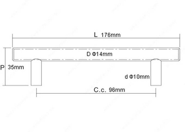 96mm CTC Stainless Steel Antibacterial Bar Pull - Stainless Steel