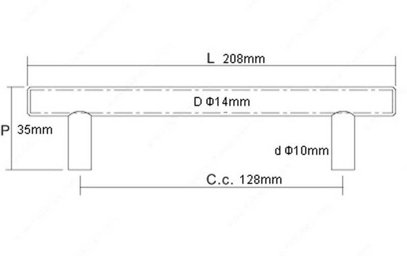 128mm CTC Stainless Steel Antibacterial Bar Pull - Stainless Steel