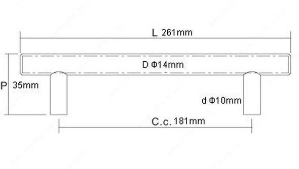 181mm CTC Stainless Steel Antibacterial Bar Pull - Stainless Steel