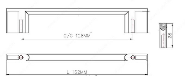 128mm CTC Thin Contemporary Expression Rectangular Pull - Brushed Nickel