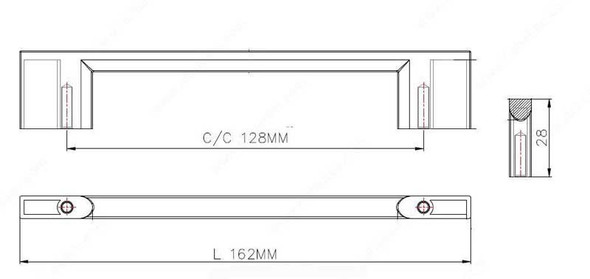 128mm CTC Thin Contemporary Expression Rectangular Pull - Oil Rubbed Bronze