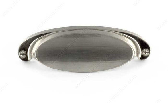 64mm CTC Contemporary Expression Oval Cup Pull - Brushed Nickel
