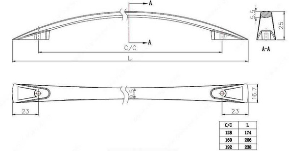 160mm CTC Modern Expression Bow Pull - Antique English