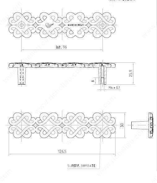 96mm CTC Art Deco Style Woven Pattern Pull - Old America