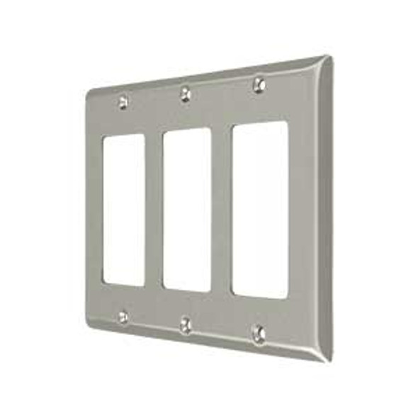 Triple Rocker Transitional Switch Plate - Brushed Nickel