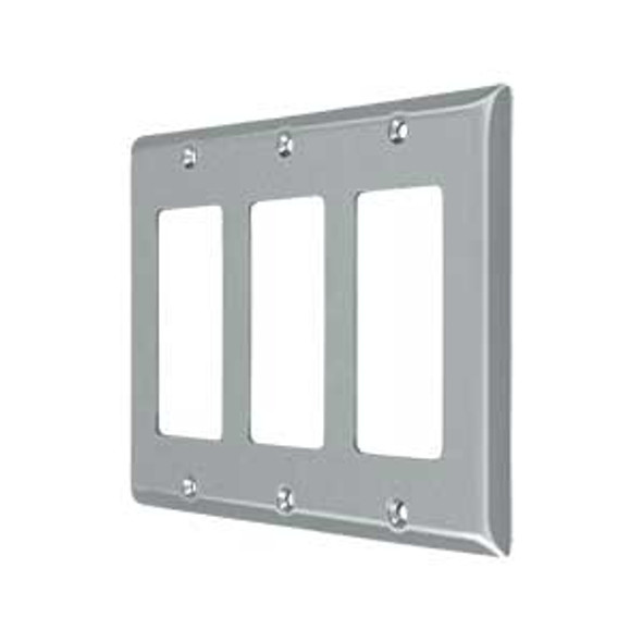 Triple Rocker Transitional Switch Plate - Brushed Chrome