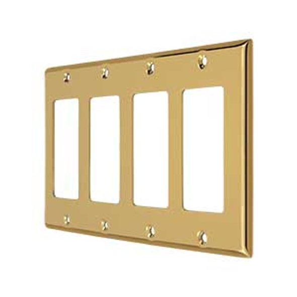 Quadruple Rocker Transitional Switch Plate - PVD Polished Brass