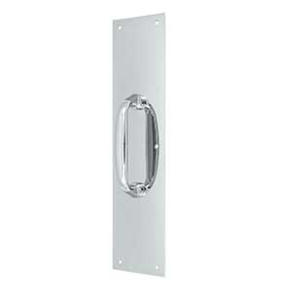 3-1/2" x 15" Push Plate with Handle - Polished Chrome