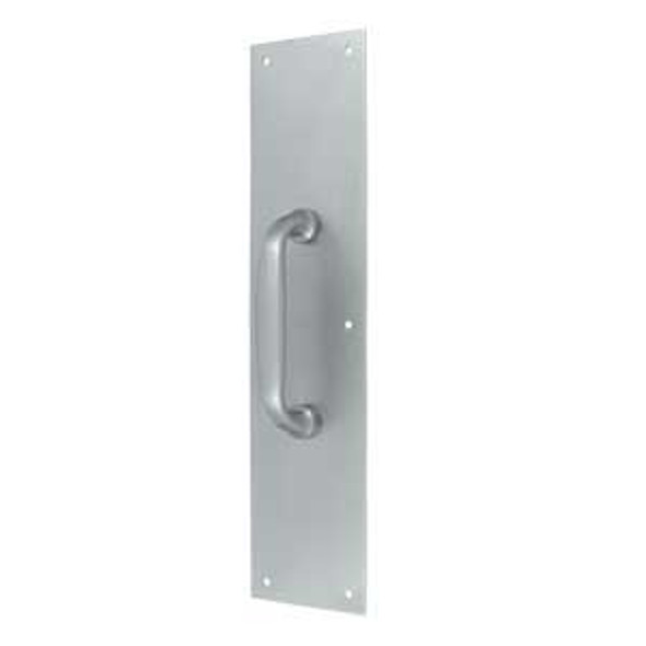 3-1/2" x 15" Push Plate with Handle - Brushed Chrome
