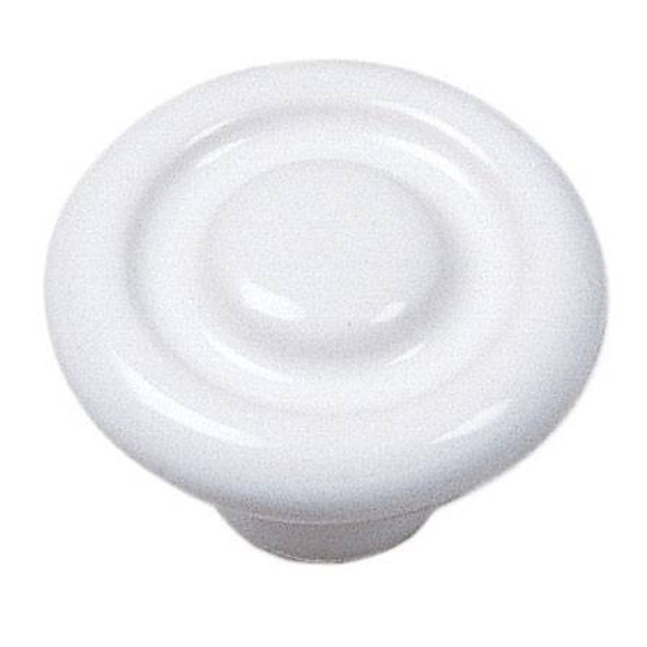 1-3/8" Dia. Circle Impression Ceramic Knob - White