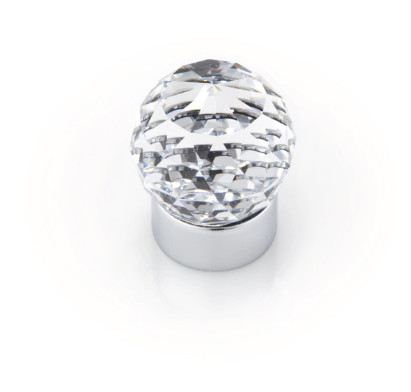 25mm Dia. Round Swarovski Crystal Knob - Chrome