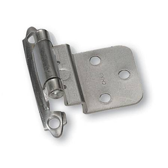 3/8" Inset Self-Closing Hinge - Satin Chrome