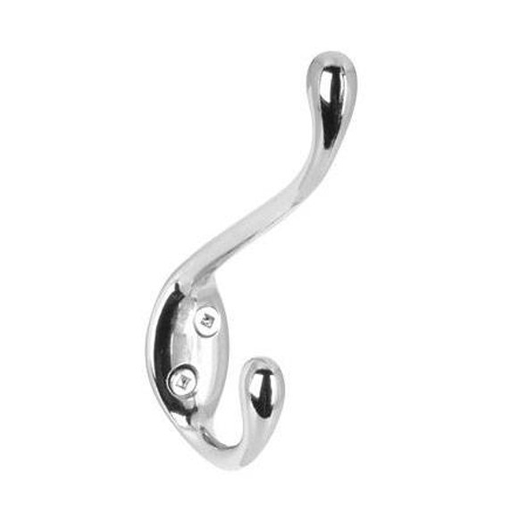 120mm Urban Style Double Coat Hook - Chrome