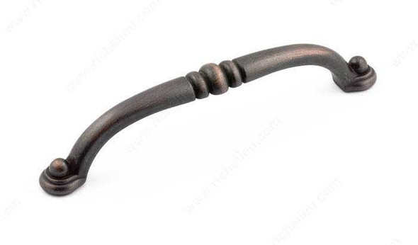 128mm CTC Country Style Transitional Button Pull - Oil Rubbed Bronze