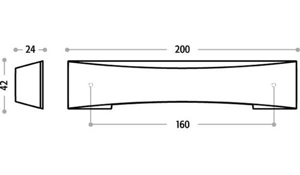 160mm CTC Contemporary Center Tapered Rectangular Pull - Brushed Nickel