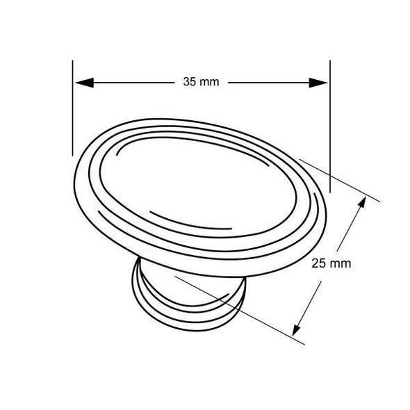 25mm Oval Inspiration Ring Knob - Satin Nickel