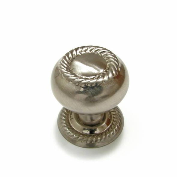 32mm Dia. Classic Expression Ornate Round Knob and Plate - Brushed Nickel