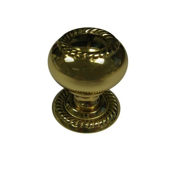 32mm Dia. Classic Expression Ornate Round Knob and Plate - Brass