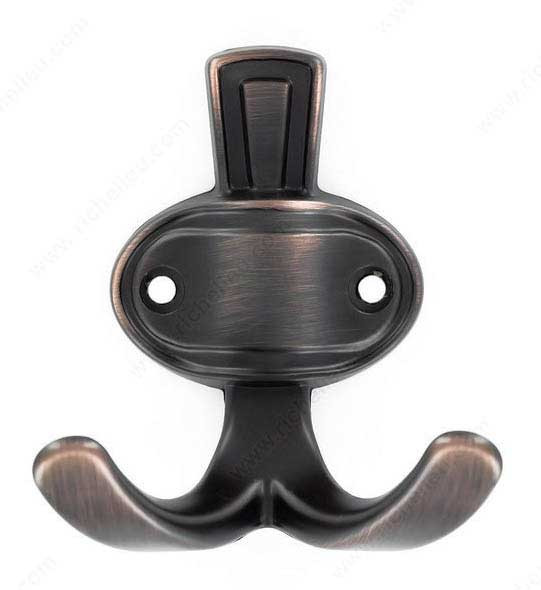 76mm Transitional Double Hook - Oil Rubbed Bronze