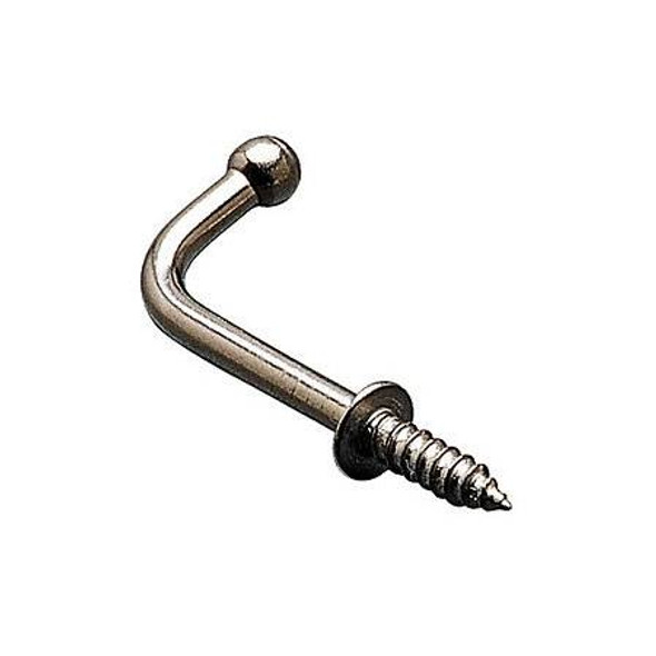 16mm Urban Style Square Screw Hook - Polished Stainless Steel