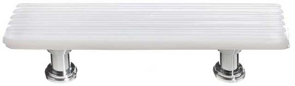 5" White Reed Pull - Polished Chrome