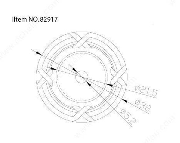 38mm Dia. Classic Expression Ornate Round Knob Backplate - Brushed Nickel