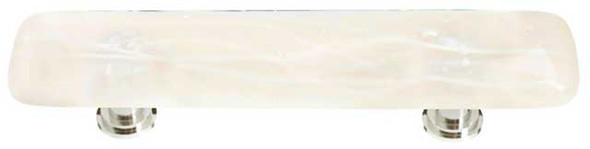 5" Cirrus Vanilla & White Mardi Gras Pull - Polished Chrome