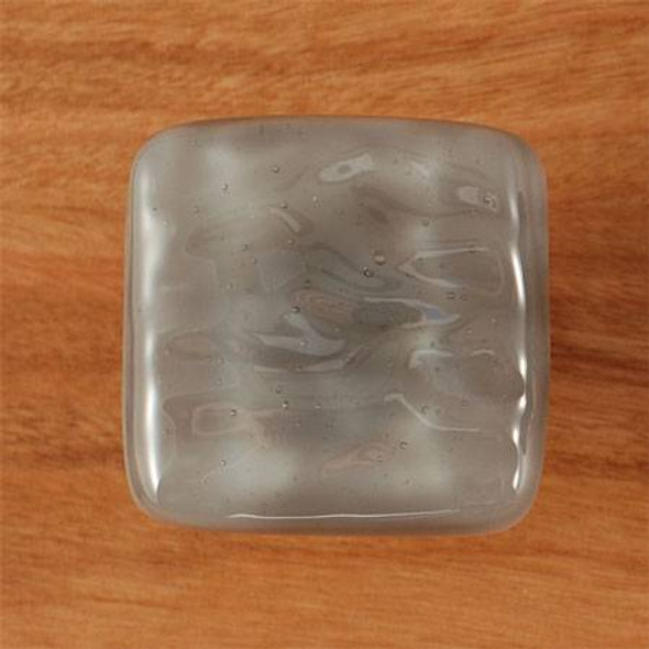 1-1/4" Square Glacier Silver Grey Knob - Satin Nickel