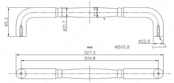 12" CTC Banded Appliance Pull - Brushed Nickel