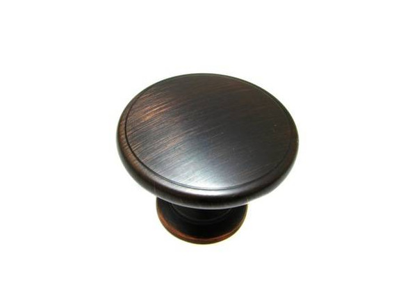 44mm Dia. Classic Expression Flat Round Edged Knob - Brushed Oil Rubbed Bronze