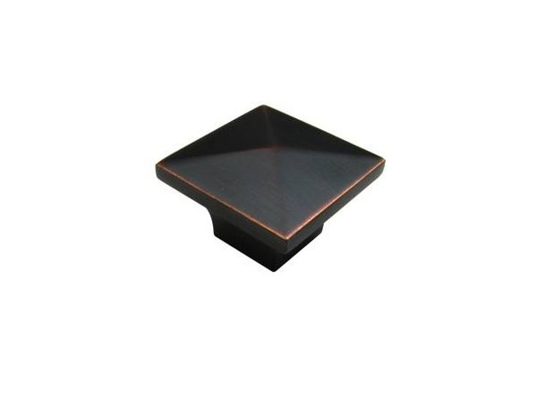 32mm Square Transitional Village Collection Knob - Brushed Oil Rubbed Bronze
