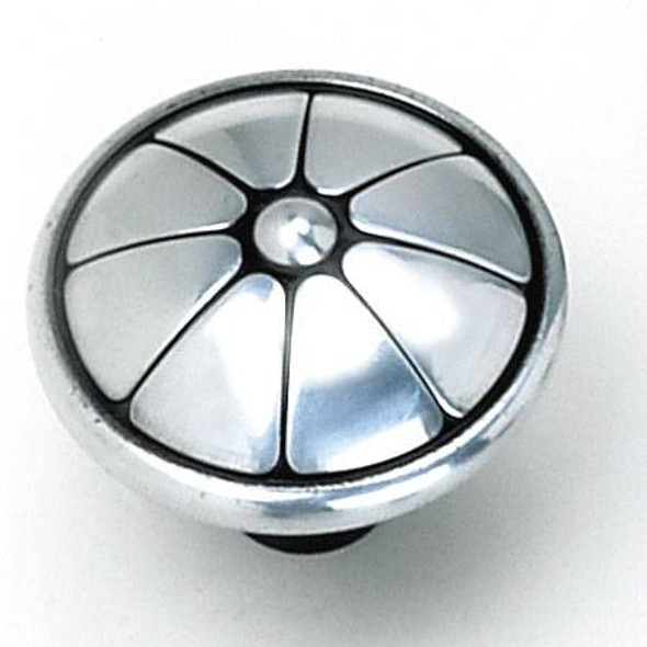 1-1/2" Dia. Flower Knob - Antique Silver