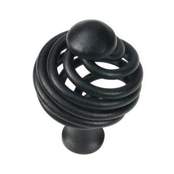 45mm Forged Iron Round Birdcage Knob - Matt Black