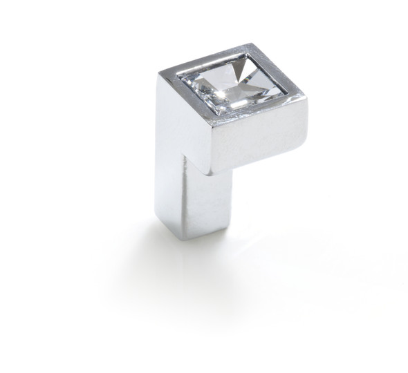 9/16" Square Small Swarovski Knob - Chrome