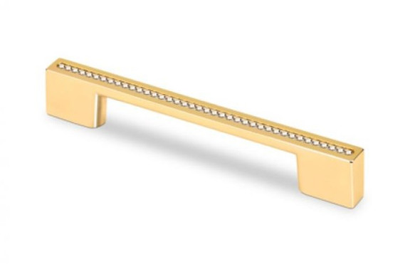 96mm / 128mm CTC Rectangular Swarovski Crystal Pull - Gold