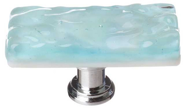 2" Glacier Light Aqua Skinny Long Knob - Oil Rubbed Bronze