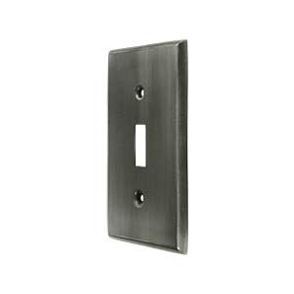 Single Toggle Transitional Switch Plate - Antique Nickel