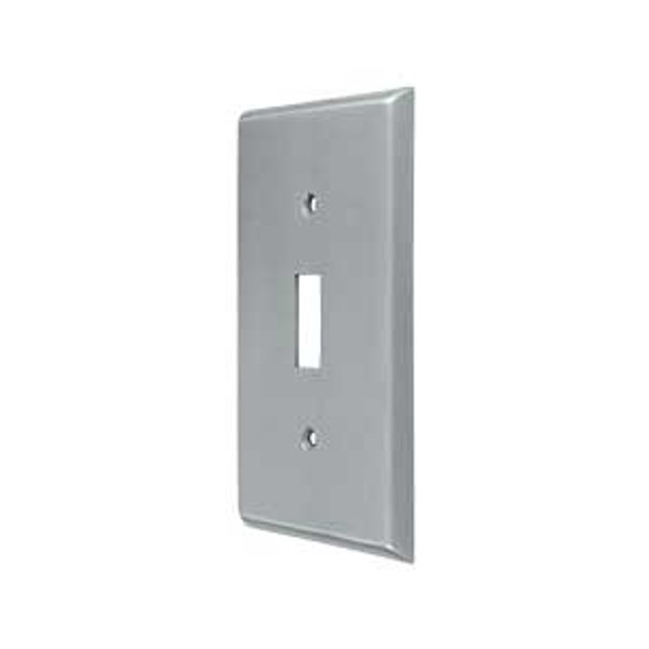 Single Toggle Transitional Switch Plate - Brushed Chrome
